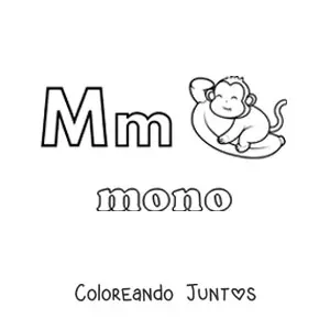 Imagen para colorear de m de mono