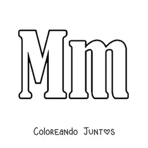 Imagen para colorear de letra m mayúscula y minúscula grande