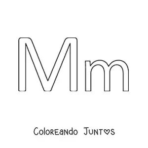 Imagen para colorear de letra m mayúscula y minúscula fácil