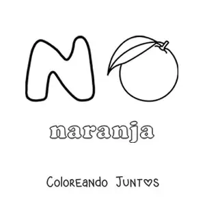 Imagen para colorear de n de naranja