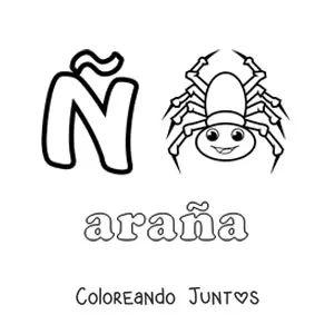 Imagen para colorear de ñ de araña
