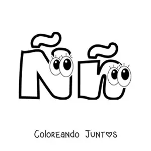 Letra Ñ mayúscula y minúscula animada