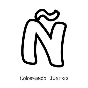 Imagen para colorear de letra ñ mayúscula grande