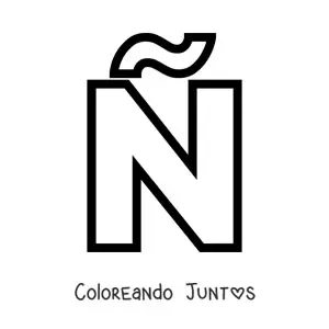 Imagen para colorear de letra ñ mayúscula fácil