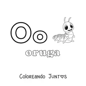 Imagen para colorear de o de oruga