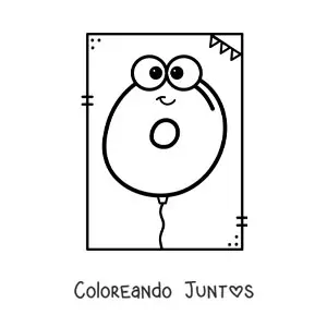 Imagen para colorear de la letra o animada con forma de globo