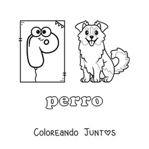 Imagen para colorear de p de perro