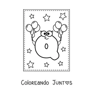 La letra Q mayúscula animada con globos
