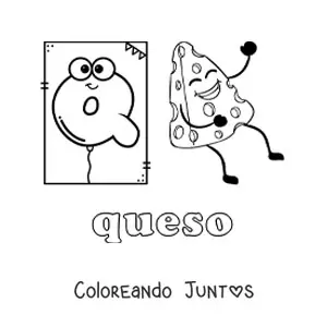 Imagen para colorear de q de queso