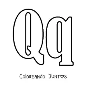 Imagen para colorear de letra q mayúscula y minúscula grande