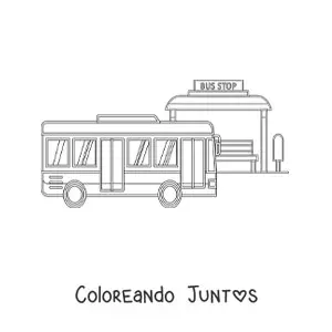 Imagen para colorear de un parada de autobús