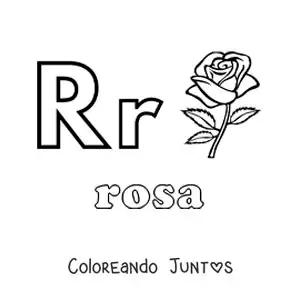Imagen para colorear de r de rosa