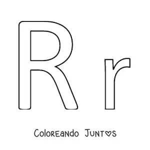 Imagen para colorear de letra r mayúscula y minúscula fácil
