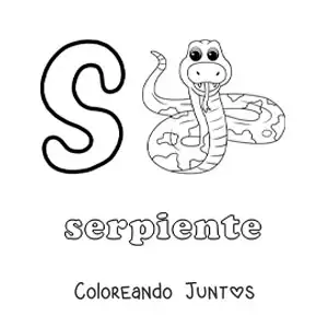 Imagen para colorear de s de serpiente