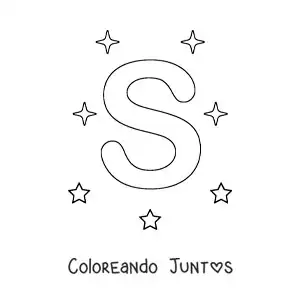 Letra S mayúscula con estrellas