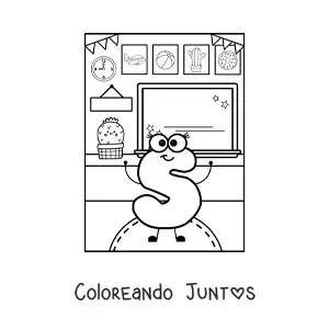 La letra S animada en la escuela