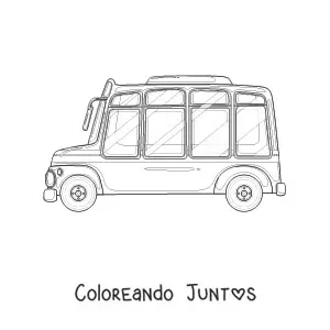 Imagen para colorear de un autobús pequeño