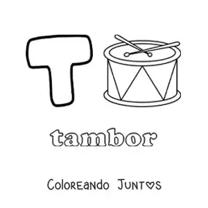 Imagen para colorear de t de tambor