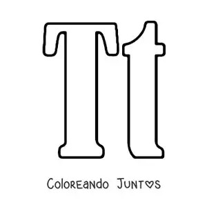 Imagen para colorear de letra t mayúscula y minúscula grande