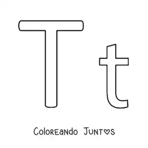 Imagen para colorear de letra t mayúscula y minúscula fácil