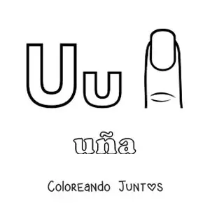 Imagen para colorear de u de uñas