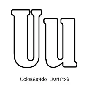 Imagen para colorear de letra u mayúscula y minúscula grande