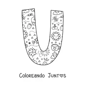 La letra U con dibujos animados