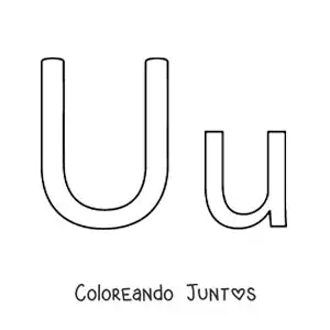 Imagen para colorear de letra u mayúscula y minúscula fácil