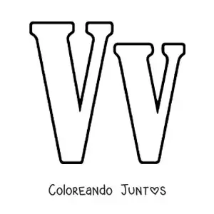 Imagen para colorear de letra v mayúscula y minúscula grande
