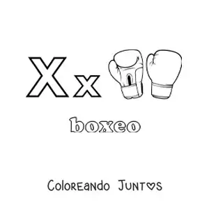 Imagen para colorear de x de boxeo