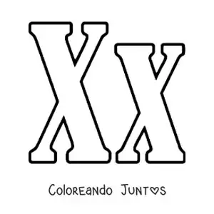 Imagen para colorear de letra x mayúscula y minúscula grande