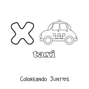 Imagen para colorear de x de taxi