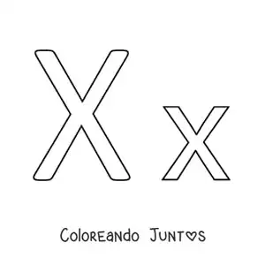 Imagen para colorear de letra x mayúscula y minúscula fácil