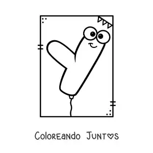 Imagen para colorear de la letra y animada con forma de globo