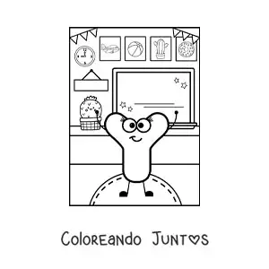 La letra Y animada en la escuela