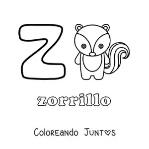 Imagen para colorear de z de zorrillo