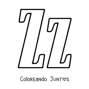 Imagen para colorear de letra z mayúscula y minúscula grande