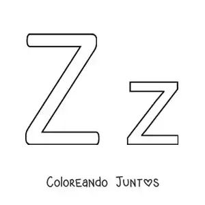 Imagen para colorear de letra z mayúscula y minúscula fácil