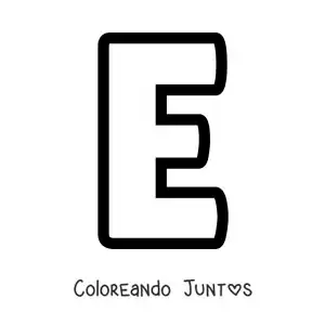 Imagen para colorear de la letra e mayúscula