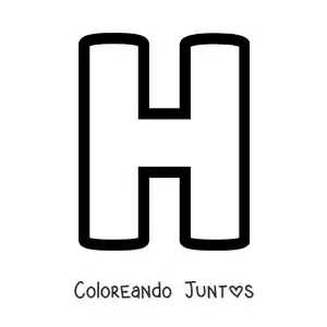 Imagen para colorear de la letra h mayúscula