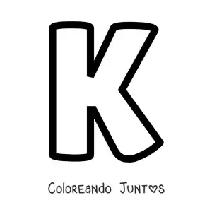 Imagen para colorear de la letra k mayúscula