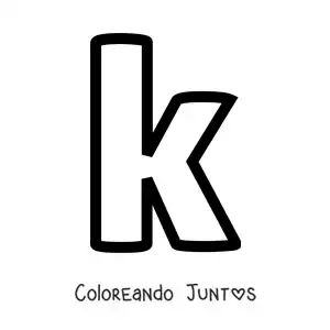 Imagen para colorear de la letra k minúscula