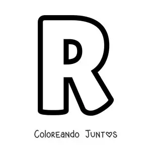 Imagen para colorear de la letra r mayúscula