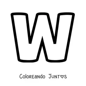 Imagen para colorear de la letra w mayúscula