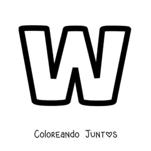 Imagen para colorear de la letra w minúscula