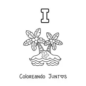 Imagen para colorear de la letra i de isla