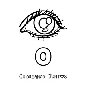 Imagen para colorear de la letra o de ojo