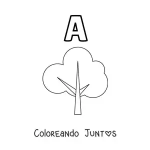 Imagen para colorear de la letra a de árbol