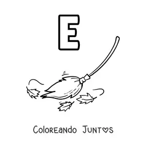 Imagen para colorear de la letra e de escoba