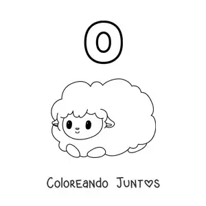 Imagen para colorear de la letra o de oveja